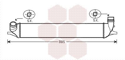 VAN WEZEL tarpinis suslėgto oro aušintuvas, kompresorius 43004426